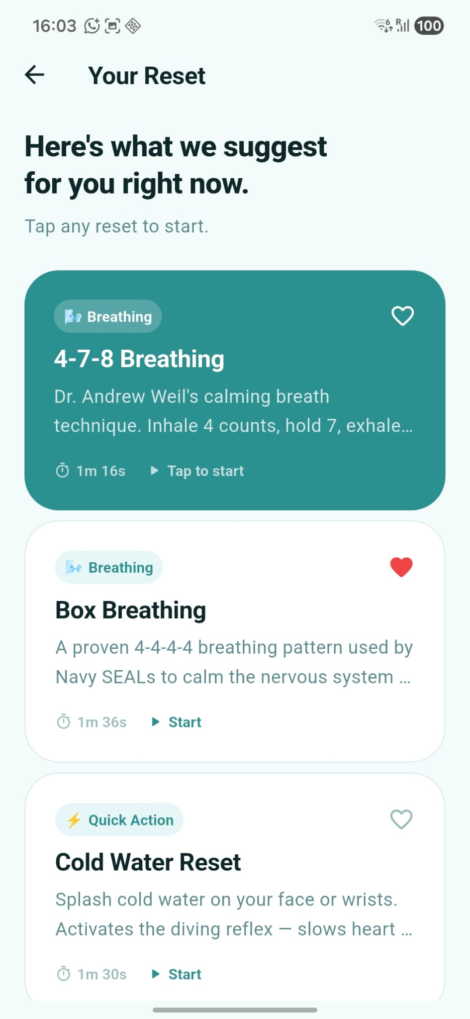 Guided reset session